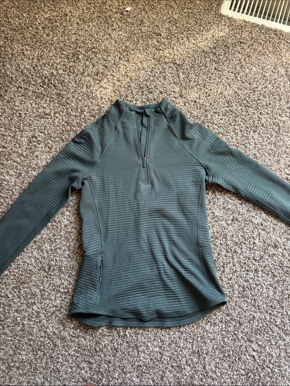 lululemon athletica Women's Long-Sleeve Quarter-Zip Top in Olive Green